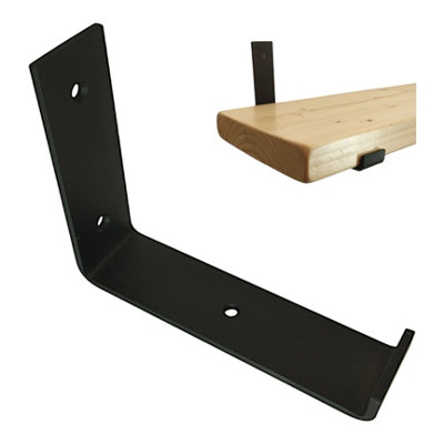 Scaffolding Shelf Bracket Black Mat 6 inches 145mm Bend Down