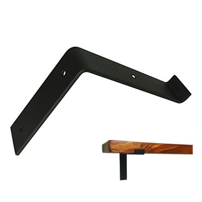 Scaffolding Shelf Bracket Black Mat 7 inches 175mm Bend Up