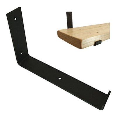 Scaffolding Shelf Bracket Black Mat 9 inches 225mm Bend Down