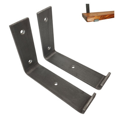 Scaffolding Shelf Brackets Pair Bare Steel 6 inches 145mm Bend Down