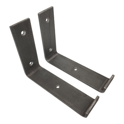 Scaffolding Shelf Brackets Pair Bare Steel 6 inches 145mm Bend Down