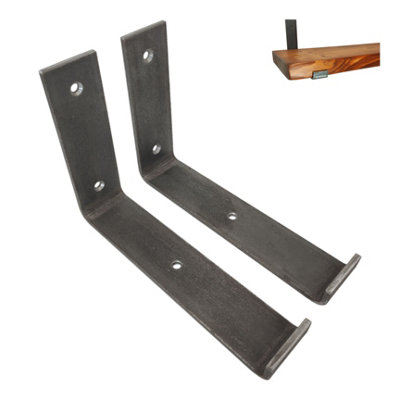 Scaffolding Shelf Brackets Pair Bare Steel 7 inches 175mm Bend Down