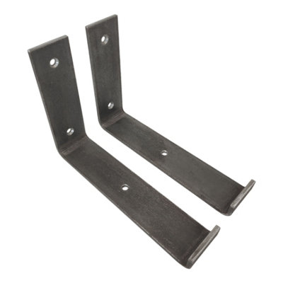 Scaffolding Shelf Brackets Pair Bare Steel 7 inches 175mm Bend Down