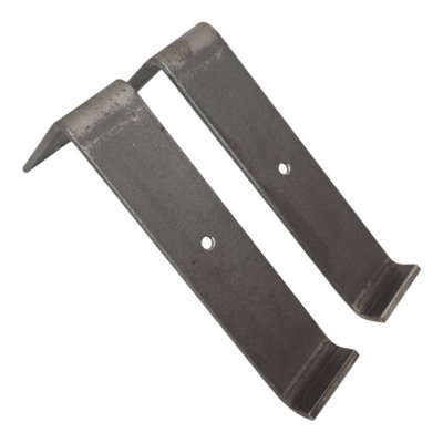 Scaffolding Shelf Brackets Pair Bare Steel 7 inches 175mm Bend Up