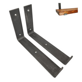 Scaffolding Shelf Brackets Pair Bare Steel 9 inches 225mm Bend Down
