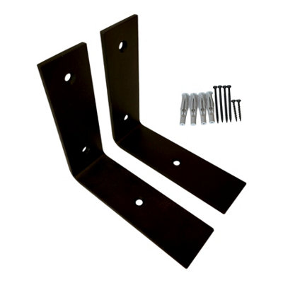 Scaffolding Shelf Brackets Pair Black Mat 5 inches 125mm L Type