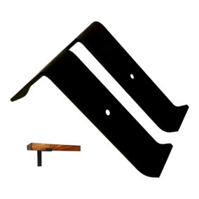Scaffolding Shelf Brackets Pair Black Mat 6 inches 145mm Bend Up