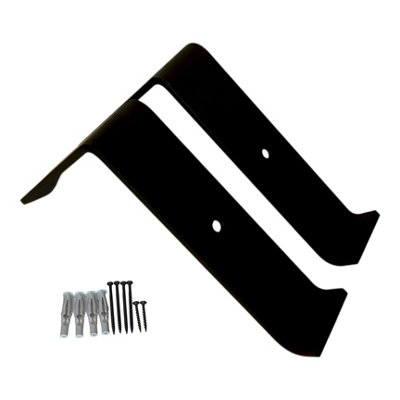 Scaffolding Shelf Brackets Pair Black Mat 6 inches 145mm Bend Up
