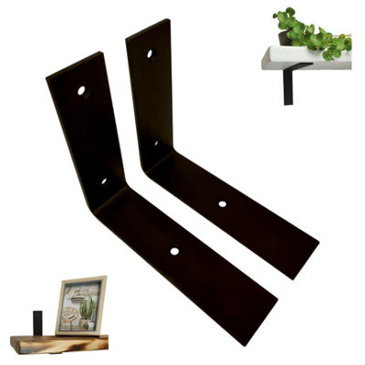 Scaffolding Shelf Brackets Pair Black Mat 6 inches 150mm L Type