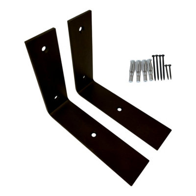 Scaffolding Shelf Brackets Pair Black Mat 6 inches 150mm L Type