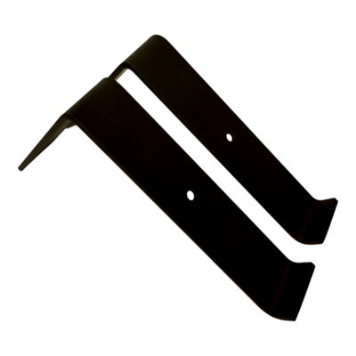 Scaffolding Shelf Brackets Pair Black Mat 7 inches 175mm Bend Up