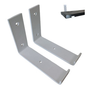 Scaffolding Shelf Brackets Pair White Mat 6 inches 145mm Bend Down