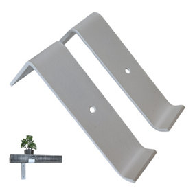 Scaffolding Shelf Brackets Pair White Mat 6 inches 145mm Bend Up