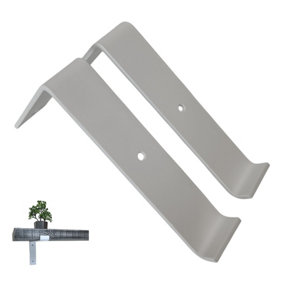 Scaffolding Shelf Brackets Pair White Mat 7 inches 175mm Bend Up