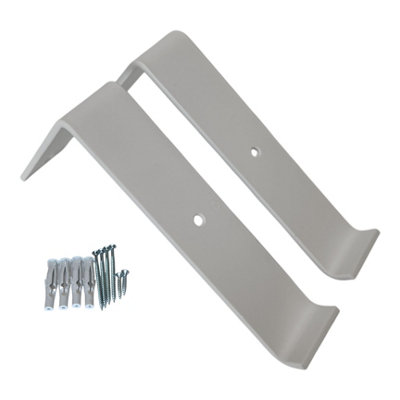 Scaffolding Shelf Brackets Pair White Mat 7 inches 175mm Bend Up