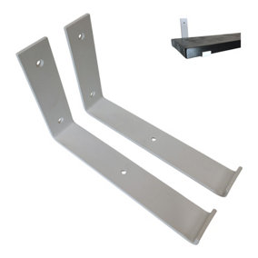 Scaffolding Shelf Brackets Pair White Mat 9 inches 225mm Bend Down