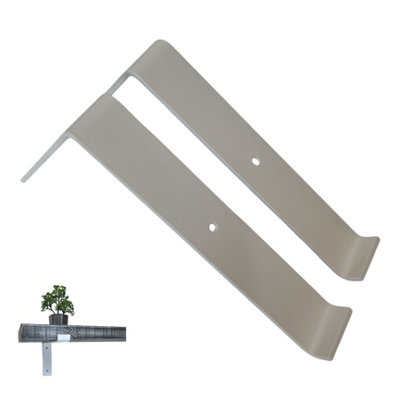 Scaffolding Shelf Brackets Pair White Mat 9 inches 225mm Bend Up