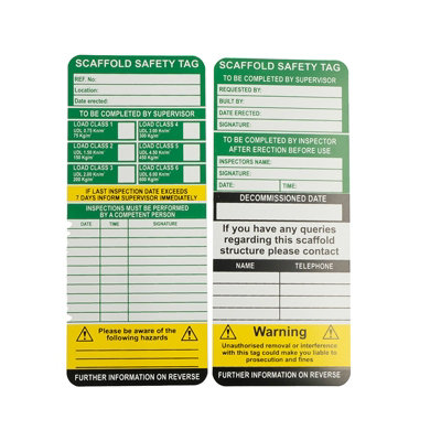 Scafftag Scaffold Inspection Tag Kit - 10 x Claw Tag Holders - 20 x Tagging Inserts - 2 x Pen - 3