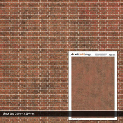 Scale Model Scenery English Bond Dirty Red Brick Texture Paper (Pack of ...