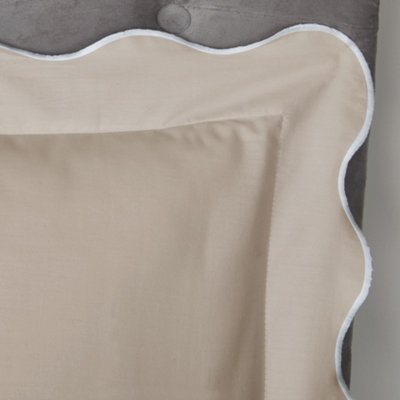 Scallop Edge 100% Cotton Natural Duvet Cover Set