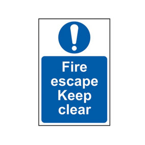 Scan 0158 Fire Escape Keep Clear - PVC 200 x 300mm SCA0158