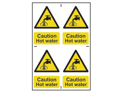 Scan 1309 Caution Hot Water - PVC 200 x 300mm SCA1309