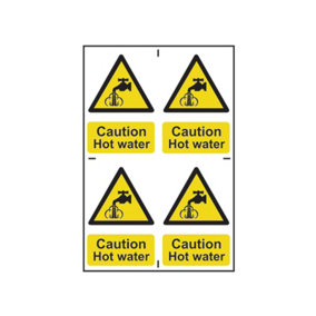 Scan 1309 Caution Hot Water - PVC 200 x 300mm SCA1309