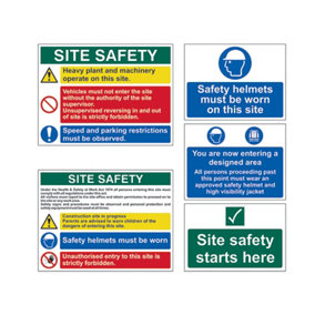 Scan 13974 PVC Construction Site Pack 5 Health & Safety Signs SCA13974