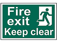 Scan 1513 Fire Exit Keep Clear - PVC 300 x 200mm SCA1513