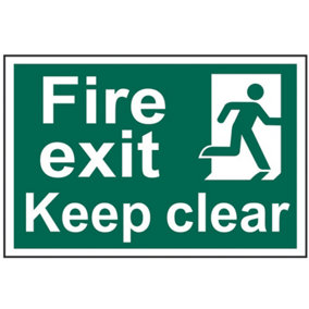 Scan 1513 Fire Exit Keep Clear - PVC 300 x 200mm SCA1513