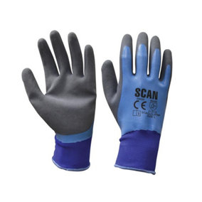 Scan 2 ARK64L-24 Waterproof Latex Gloves - Large Size 9 SCAGLOLATWP