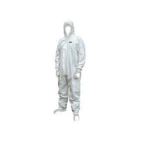 Scan 2503 XX LARGE Chemical Splash Resistant Disposable Coverall White Type 5/6 XXL (45-49in) SCAWWDOXXL56