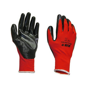 Scan 2ANK33L-24 Palm Dipped Black Nitrile Gloves - Large Size 9 SCAGLONITBL