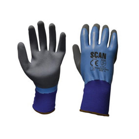 Scan 2ARK64L-36 Waterproof Latex Gloves - XL Size 10 SCAGLOLATWPX