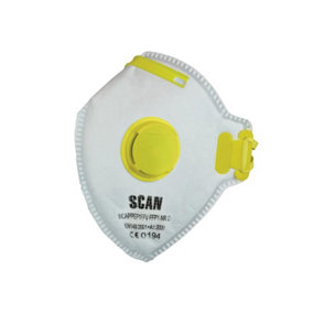 Scan 2EFA31 Fold Flat Valved Disposable Mask FFP1 Pack Of 3 SCAPPEP1FFV