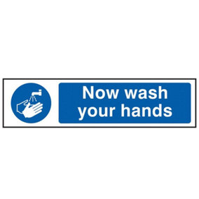 Scan 5014 Now Wash Your Hands - PVC 200 x 50mm SCA5014
