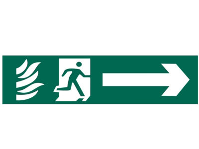 SCAN Fire Exit Schild – Laufender Mann Mit Pfeil Rechts, PVC 300x200 Mm