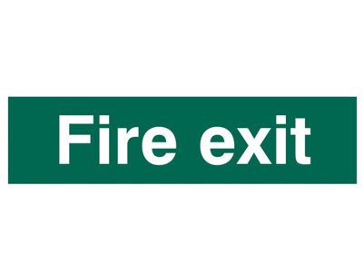 Scan 5204 Fire Exit Text Only - PVC 200 x 50mm SCA5204
