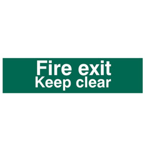 Scan 5206 Fire Exit Keep Clear Text Only - PVC 200 x 50mm SCA5206