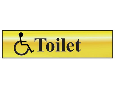 Scan 6004 Disabled Toilet - Polished Brass Effect 200 x 50mm SCA6004