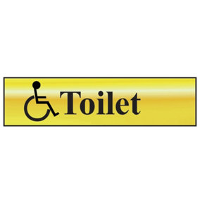 Scan 6004 Disabled Toilet - Polished Brass Effect 200 x 50mm SCA6004