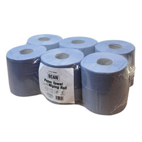 Scan C2B157F Paper Towel Wiping Roll 2-Ply 176mm x 150m (Pack 6) SCASC150M6F