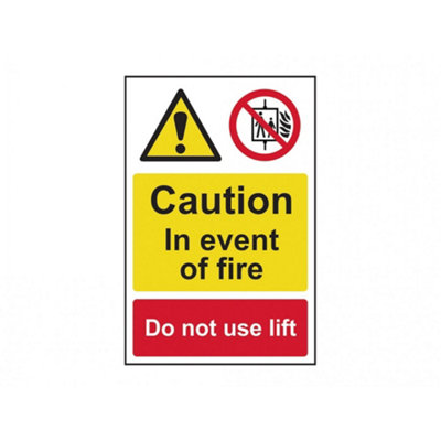 scan-caution-event-of-fire-do-not-use-lift-pvc-sign-200-x-300mm-multi
