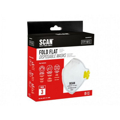 Scan Fold Flat Disposable Mask Ffp1 (pack Of 3) Multi Colour (One Size)