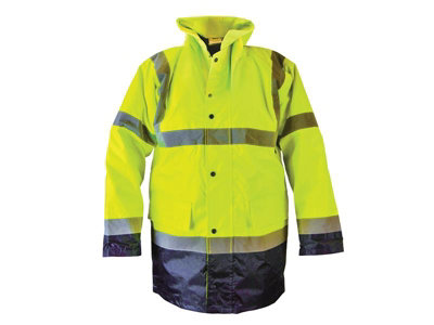 Scan  Hi-Vis Yellow/Black Motorway Jacket - L (44in) SCAWWHVMJLYB