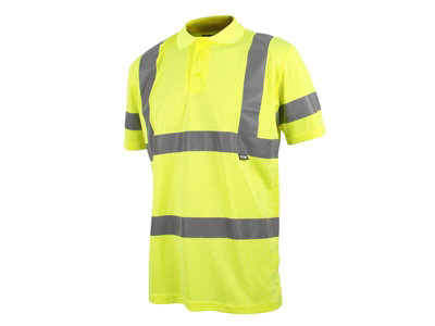 Scan Hi-Visibility Yellow Safety Polo Shirt - Large Size for Maximum Visibility