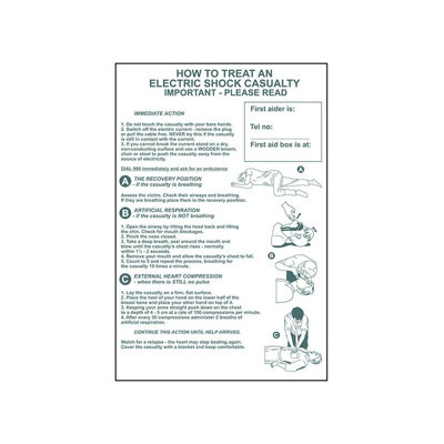 Scan How To Treat An Electric Shock Casualty - Pvc Sign 400 X 600mm ...