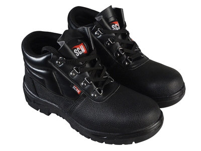Scan JC-B917 4 D-Ring Chukka Safety Boots Black UK 12 EUR 47 SCAFWCHUK12