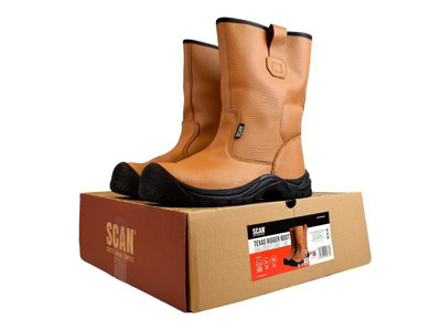 Scan JC-B917 Size 11 Texas Lined Rigger Boots Tan UK 11 EUR 46 SCAFWTEXAS11