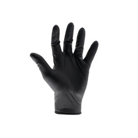 Scan KG-1101 Black Heavy-Duty Nitrile Disposable Gloves XL x100 SCAGLODNHDXL